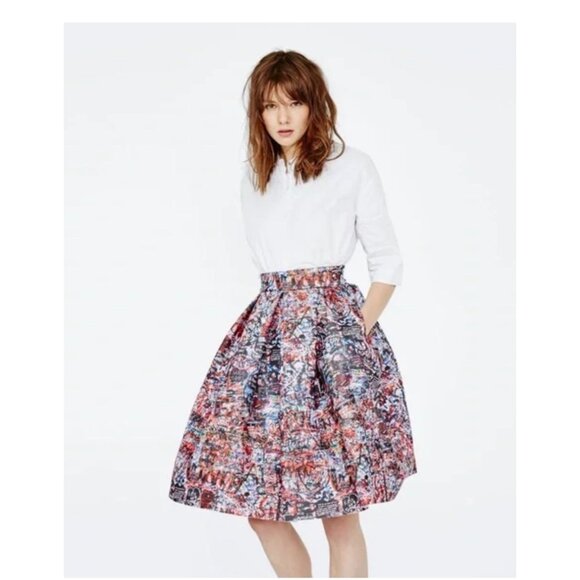 Maje Graffiti skirt 40 glamour grunge punk party pockets midi neoprene - Picture 1 of 8